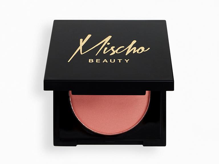 Mischo Beauty Blush in Madam - Silky, smooth, and highly pigmented superfine powder blush in a soft-coral pink color. 