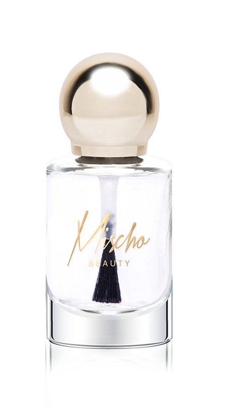 Mischo Beauty Top Coat Nail Lacquer - Quick drying nail polish top coat that contains a UV inhibitor to prevent nail discoloration and help color last longer.